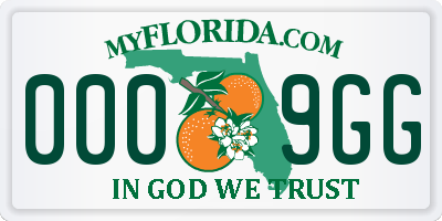 FL license plate 0009GG