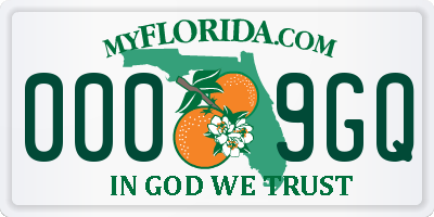 FL license plate 0009GQ