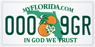 FL license plate 0009GR