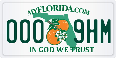 FL license plate 0009HM