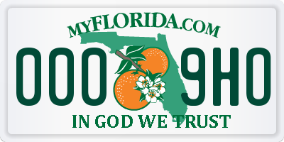 FL license plate 0009HO