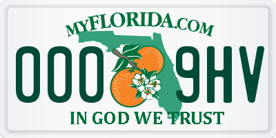 FL license plate 0009HV