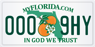 FL license plate 0009HY