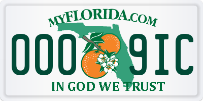 FL license plate 0009IC