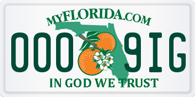 FL license plate 0009IG