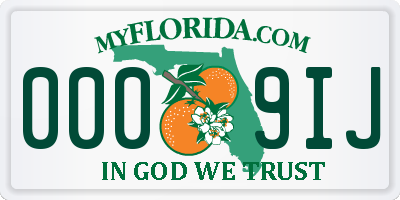 FL license plate 0009IJ