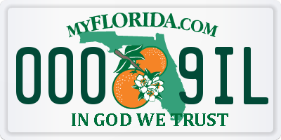 FL license plate 0009IL