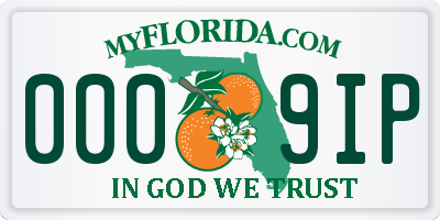 FL license plate 0009IP