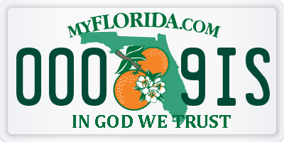 FL license plate 0009IS