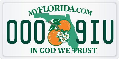FL license plate 0009IU