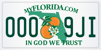 FL license plate 0009JI