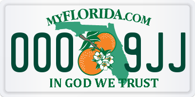 FL license plate 0009JJ