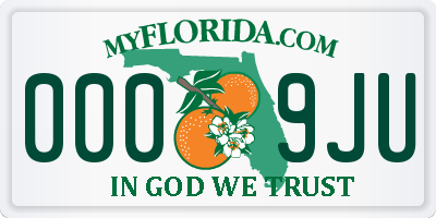 FL license plate 0009JU