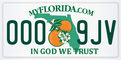 FL license plate 0009JV