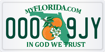 FL license plate 0009JY
