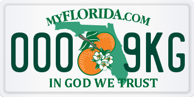 FL license plate 0009KG