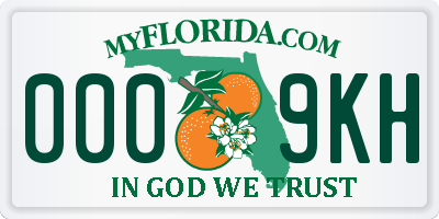 FL license plate 0009KH