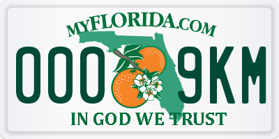 FL license plate 0009KM