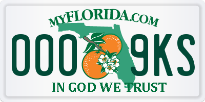 FL license plate 0009KS