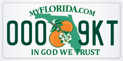 FL license plate 0009KT