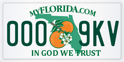 FL license plate 0009KV