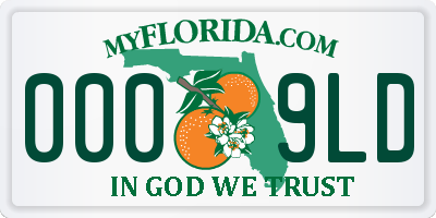 FL license plate 0009LD