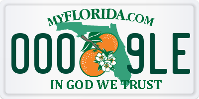 FL license plate 0009LE