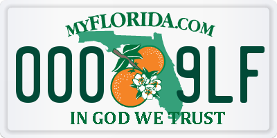 FL license plate 0009LF