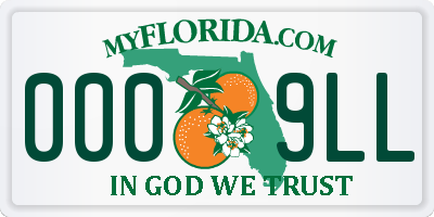 FL license plate 0009LL