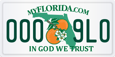 FL license plate 0009LO