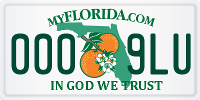 FL license plate 0009LU