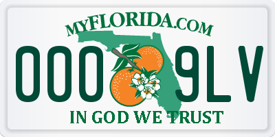 FL license plate 0009LV