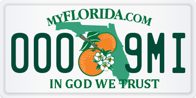 FL license plate 0009MI