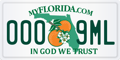 FL license plate 0009ML