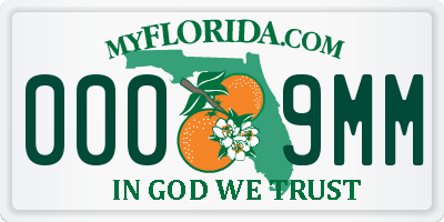 FL license plate 0009MM