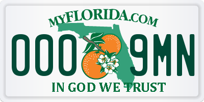 FL license plate 0009MN