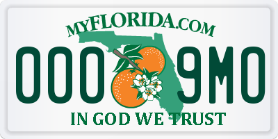 FL license plate 0009MO