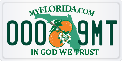 FL license plate 0009MT