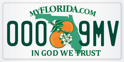 FL license plate 0009MV