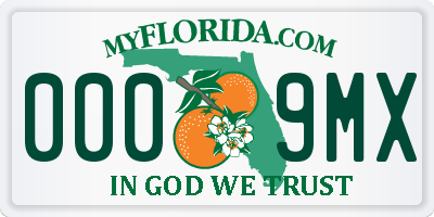 FL license plate 0009MX