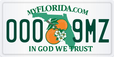 FL license plate 0009MZ