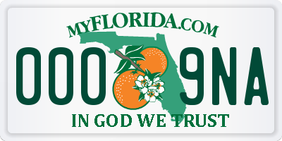FL license plate 0009NA