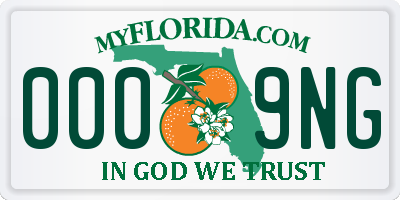 FL license plate 0009NG