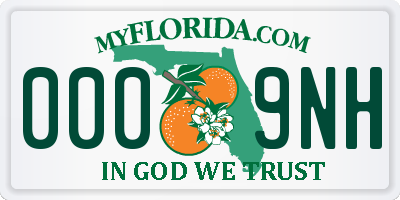 FL license plate 0009NH