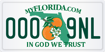 FL license plate 0009NL