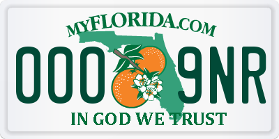 FL license plate 0009NR