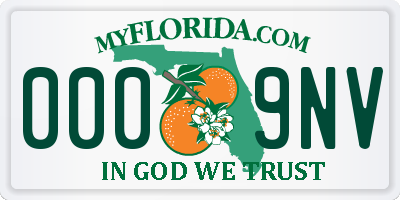 FL license plate 0009NV