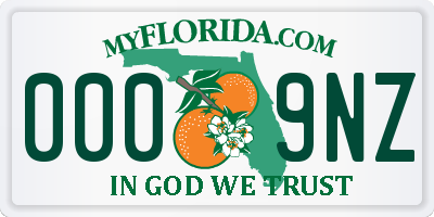 FL license plate 0009NZ