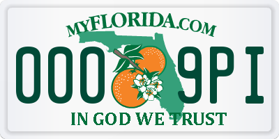 FL license plate 0009PI