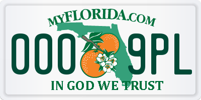 FL license plate 0009PL